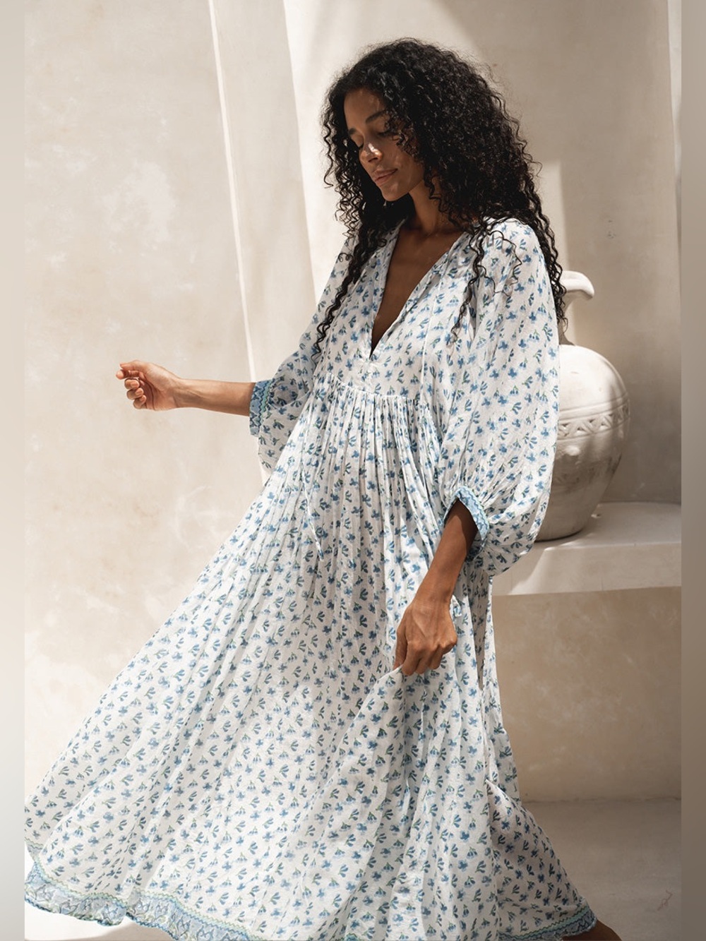 DAUGHTERS OF INDIA Kyra Maxi Dress in Azure - Picture 2 of 16